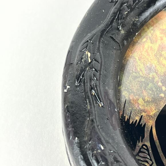 Vintage Silhouette Flamenco Dancers in 5" Chalk Frame with Convex Glass - Picture 5 of 6